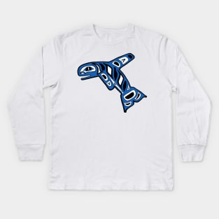 Orca The Killer Whale Native American Indian Haida Style Kids Long Sleeve T-Shirt